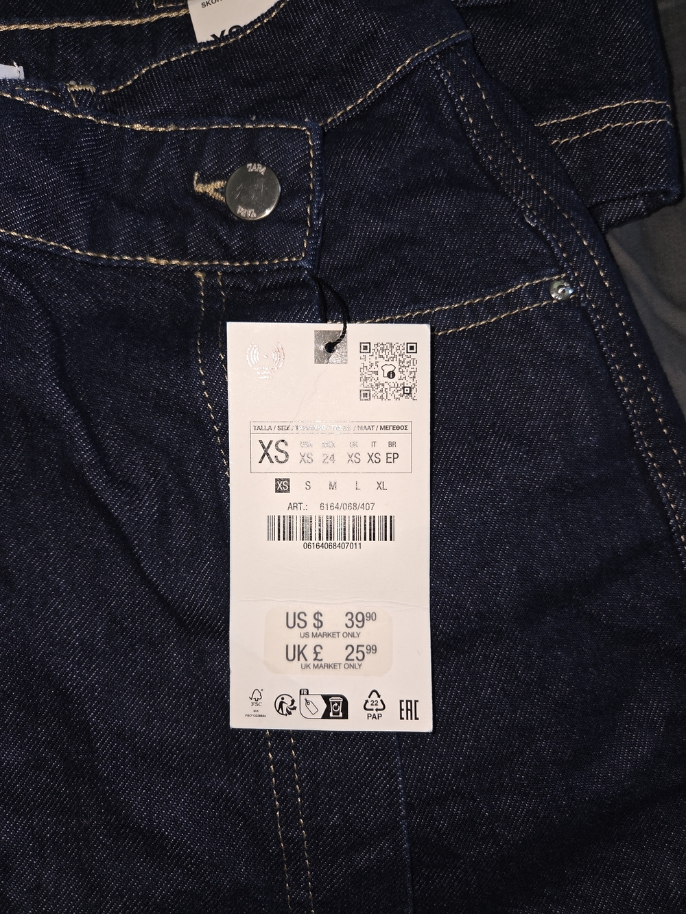 Zara Dark Blue Denim Jacket and Skirt Set - Picture 3 of 16